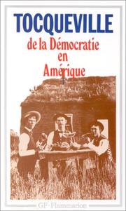 Cover of: De la démocratie en Amérique, tome 1 by Alexis de Tocqueville