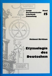 Cover of: Etymologie des Deutschen by Helmut Birkhan