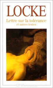 Cover of: Lettre sur la tolérance by John Locke, Jean-Fabien Spitz