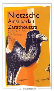 Cover of: Ainsi parlait Zarathoustra by Friedrich Nietzsche
