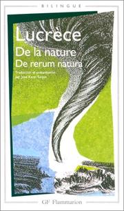 Cover of: De la nature by Titus Lucretius Carus, José Kany-Turpin