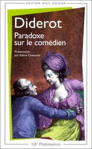 Cover of: Paradoxe sur le comédien by Denis Diderot
