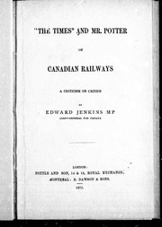 "The  Times" [and] Mr. Potter on Canadian railways by Jenkins, Edward