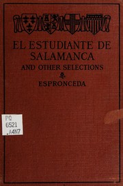 Cover of: El estudiante de Salamanca: and other selections from Espronceda