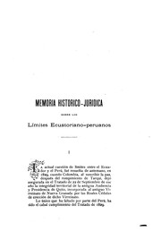 Cover of: Memoria histórico-jurídica sobre los límites ecuatoriano-peruanos