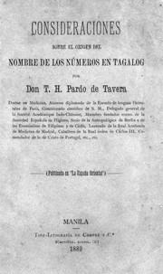Cover of: Consideraciones sobre el origin del nombre de los números en Tagalog