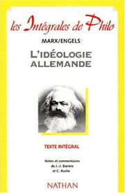 Cover of: L'idéologie allemande by Marx-Engels