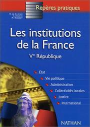 Cover of: Les Institutions de la France by 