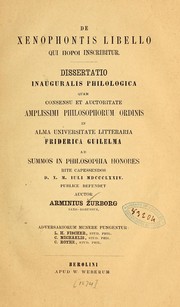 Cover of: De Xenophontis libello qui Topoi inscribitur. by Arminius Zurborg