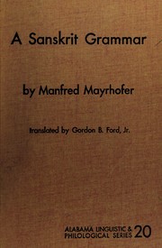 Cover of: A Sanskrit grammar. by Manfred Mayrhofer
