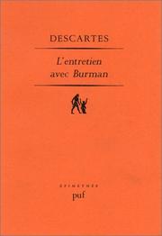 Cover of: L' entretien avec Burman