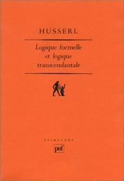 Cover of: Logique formelle et Logique transcendantale