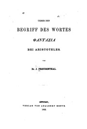 Cover of: Ueber den Begriff des Wortes Phantasia bei Aristoteles