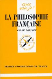 Cover of: La philosophie française