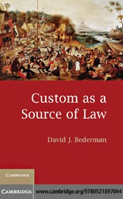 Cover of: Custom as a source of law