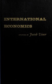 Cover of: International economics: studies