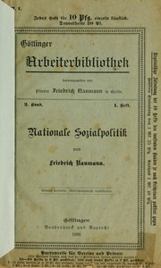 Cover of: Nationale Sozialpolitik
