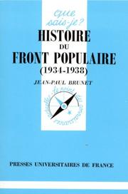 Cover of: 1934-1938 Histoire du Front Populaire