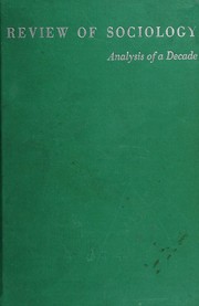 Cover of: Review of sociology: analysis of a decade.