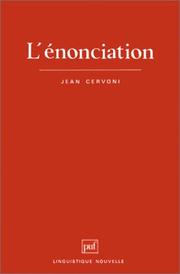 Cover of: L'énonciation