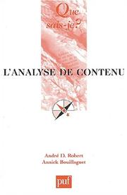 Cover of: L'analyse de contenu by A. Bouillaguet, Que sais-je?