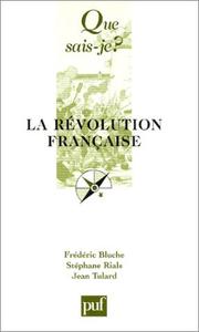 Cover of: La Révolution française