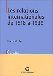 Cover of: Les relations internationales de 1918 a 1939
