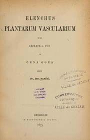 Cover of: Elenchus plantarum vascularium quas aestate a. 1873 in Crna Gora