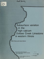 Cover of: Subsurface variation in the high-calcium Dolbee Creek limestone in western ILlinois