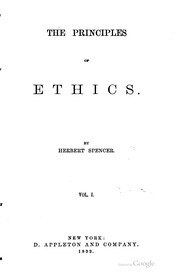 Cover of: The principles of ethics.