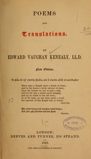 Cover of: Poems and translations by Edward Vaughan Kenealy