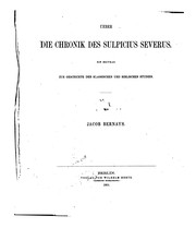 Cover of: Ueber die Chronik des Sulpicius Severus: Ein Beitrag zur Geschichte der klassischen und ...