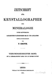 Cover of: Zeitschrift für Krystallographie und Mineralogie by P. Groth