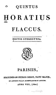 Cover of: Quintus Horatius Flaccus.