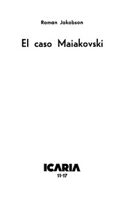 Cover of: El caso Maiakovski