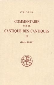 Cover of: Commentaire sur le Cantique, tome 2