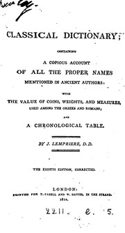 Cover of: A classical dictionary