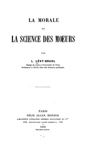 Cover of: La morale et la science des moeurs
