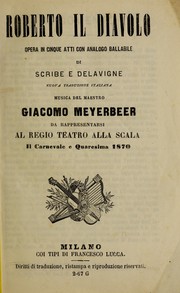 Cover of: Roberto il diavolo: opera in cinque atti con analogo ballabile