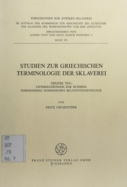 Cover of: Studien zur griechischen Terminologie der Sklaverei