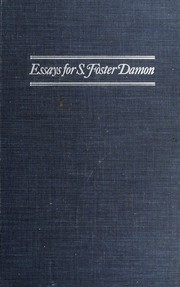 Cover of: William Blake; essays for S. Foster Damon.
