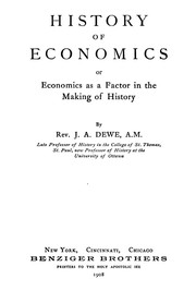 Cover of: History of economics by Joseph Adalbert Dewe