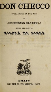 Cover of: Don checco: opera buffa in due atti / Almerindo Spadetta, music by Nigola de Giosa