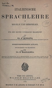 Cover of: Italienische Sprachlehre in Regeln und Beispielen für den ersten Unterricht bearbeitet