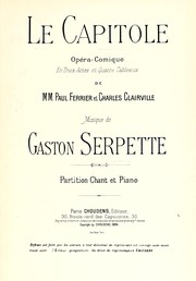 Cover of: Le capitole: opéra-comique en trois actes et quarte tableaux