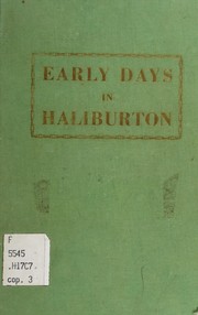 Cover of: Early days in Haliburton by H. R. Cummings