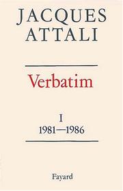 Cover of: Verbatim by Jacques Attali