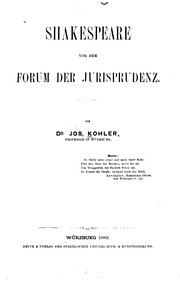 Cover of: Shakespeare vor dem Forum der Jurisprudenz