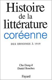 Cover of: Histoire de la littérature coréenne des origines à 1919