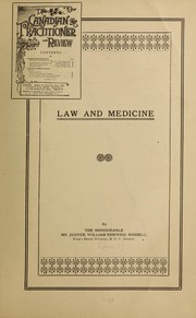 Cover of: Law and medicine